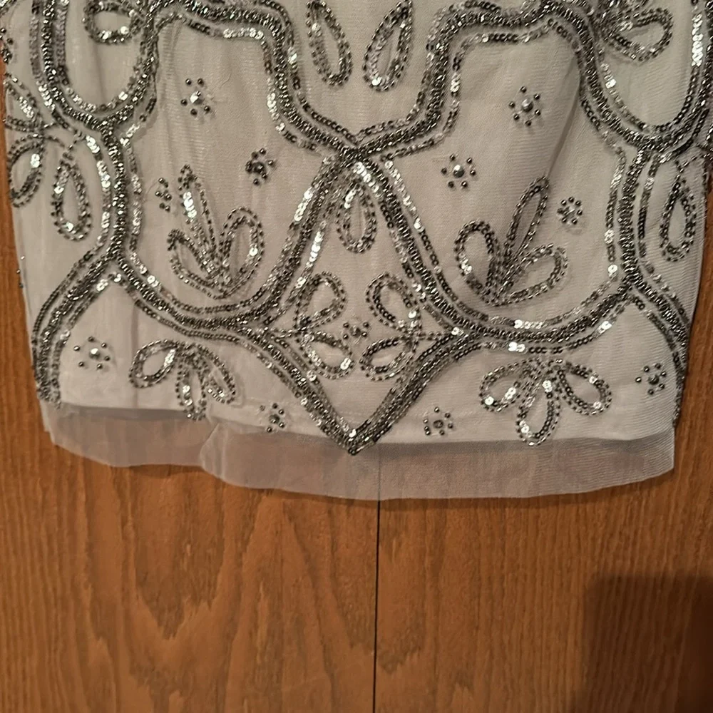 Adrianna Papell Silver Embellished Midi Dress - Picture 6 of 16